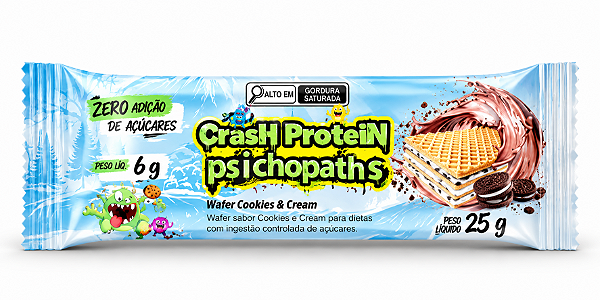 Wafer Proteico Crash Protein Psichopaths 25g 1 Unidade - Demons Lab