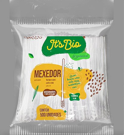 Mexedor Slim 11cm - It's BIO Strawplast - Pacote 500 uni