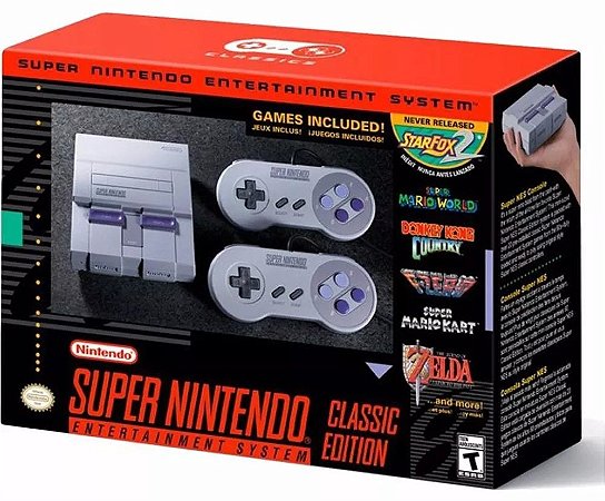 Console Super Nintendo Classic Edition Com 2 Controles + 21 Jogos - Nintendo