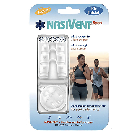 Dilatador Nasal Nasivent Sport Premium branco - Kit inicial