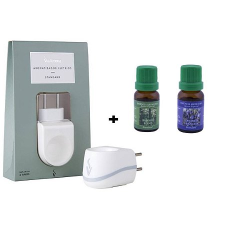 Kit Aromatizador Elétrico + 2  Essências 10 ml