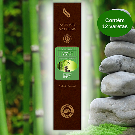Incenso Natural Bamboo Blend - 12 Varetas