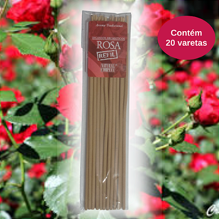 Incenso Natural Rosa Refil - 20 Varetas