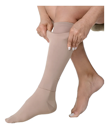Meia Sigvaris Ulcer Mais, 40 mmHg, 3/4 Cor: Bege
