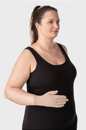 Luva Juzo Classic Seamless, 20-30 mmHg, dedos abertos, Bege