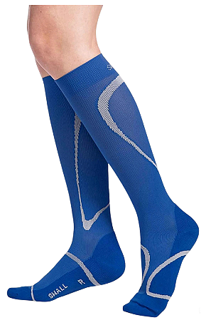 Meia Sigvaris Performance, 20-30 mmHg, 3/4, Azul