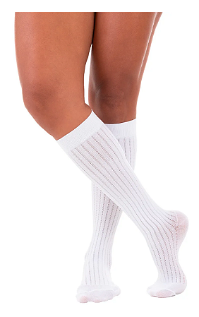 Meia Venosan para Viagem, 3/4 Panturrilha - Branco