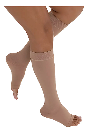 Meia Venosan Comfortline Cotton, 20-30 mmHg, 3/4 Panturrilha Cor: Bege