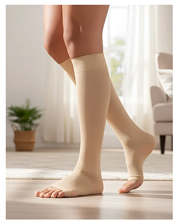 Meia Venosan 6000, 20-30 mmHg, 3/4 Panturrilha, Cor: Bege