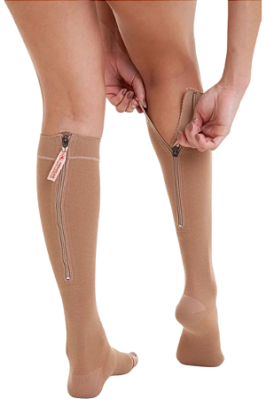 Meia Venosan Comfortline Cotton Ziper, 20-30 mmHg, 3/4 Panturrilha