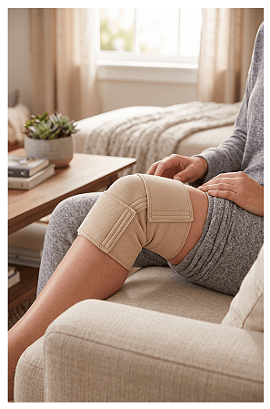 Dispositivo ReadyWrap de Velcro para Joelho Cor: Bege