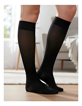 Meia Jobst UltraSheer, 20-30 mmHg, 3/4 Panturrilha, Cor: Preto