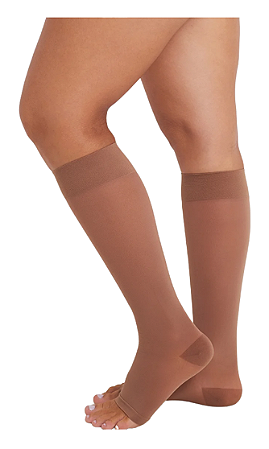 Meia Sigvaris Ever Sheer Nude 20-30 mmHg, 3/4 Panturrilha - Chocolate