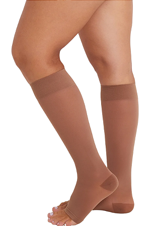 Meia Sigvaris Ever Sheer Nude 20-30 mmHg, 3/4 Panturrilha - Chocolate