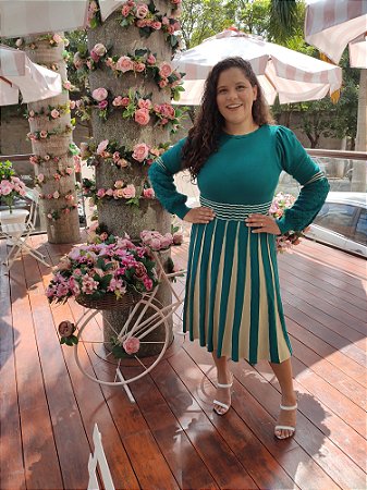 Vestido Turquesa em Tricô Andressa