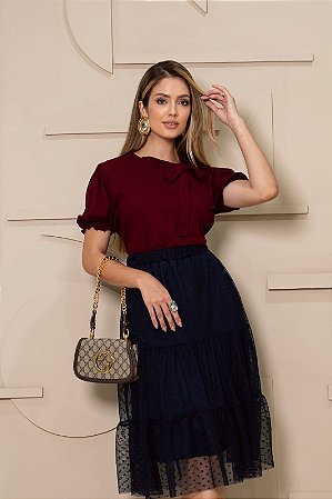Blusa Daiane em Viscolinho Cherry Fagian
