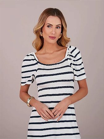 Vestido em Malha Azul Heloa Tata Martello