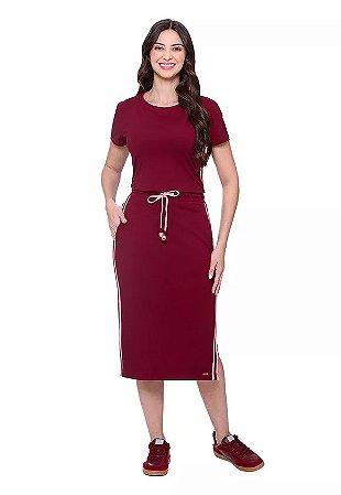 Conjunto em Malha lisa e Ribana Marsala Hapuk Valéria