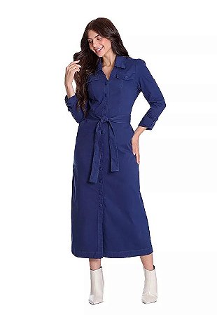 Vestido em Jeans Color Amanda Hapuk