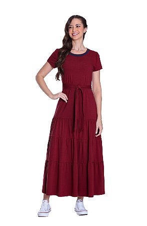 Vestido Gislaine Marsala em Malha Hapuk Marsala