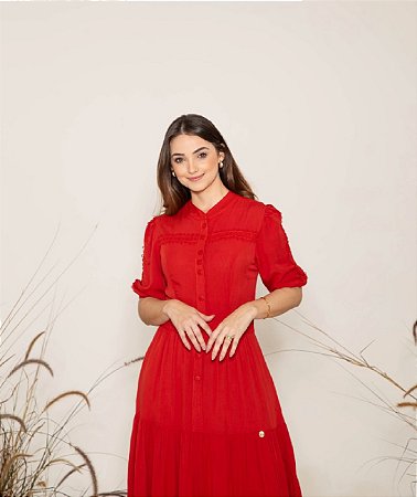 VESTIDO EM VISCOLINHO CANELA (FERRUGEM) VALENTINA SIRRAH