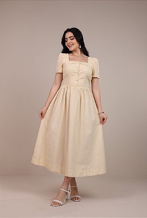 Vestido Diana Leveza e sofisticação em cambraia de algodão