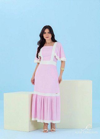 Vestido Soraia Rosa Aline Cerkunvis