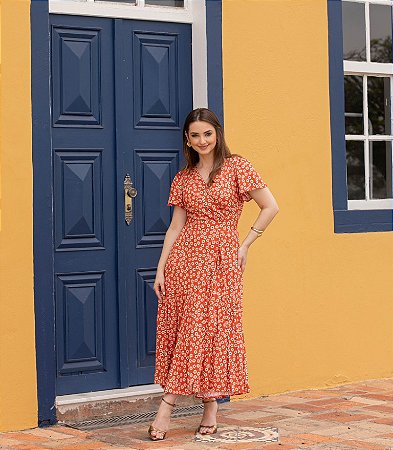 Vestido Campestre Laranja Valentina Sirrah