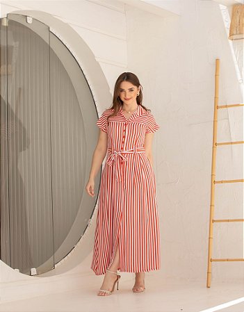 Vestido Colorado Laranja Valentina Sirrah