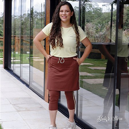 Conjunto Fitness em Poliamida Hapuk Amarelo Manteiga