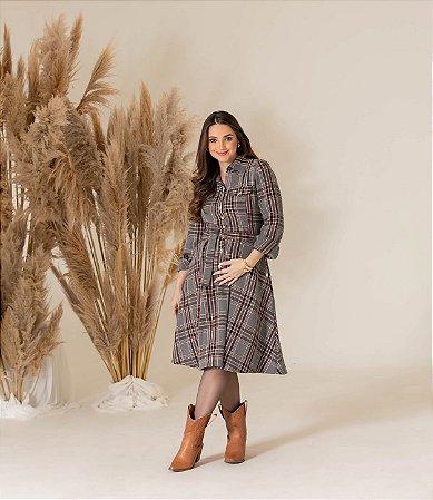 Vestido Pompeia Planejado Xadrez - Valentina Sirrah
