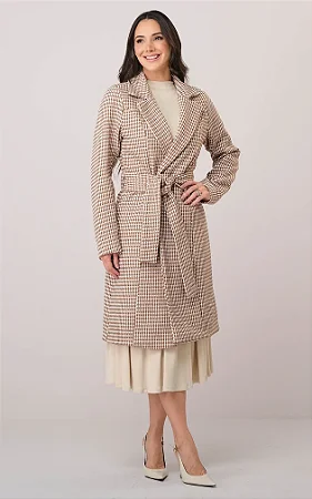 Sobretudo em Tweed com Faixa Mariza - Tata Martello