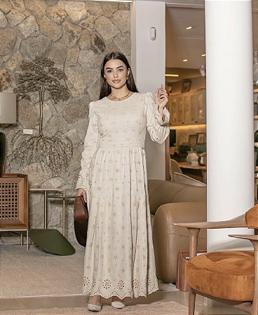 Vestido em Laise de Algodão Itapolis Off - Valentina Sirrah