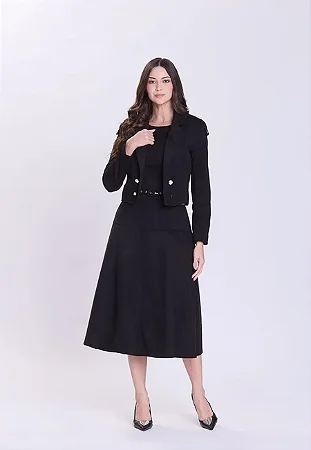 Jaqueta em Tecido Suede Cibele Preto - Hapuk