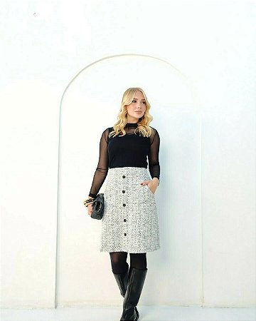 SAIA EM TWEED CORBÉLIA - VALENTINA SIRRAH