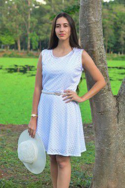 Vestido Laise Branco Maria Clara Exclusivo Yuli's Store
