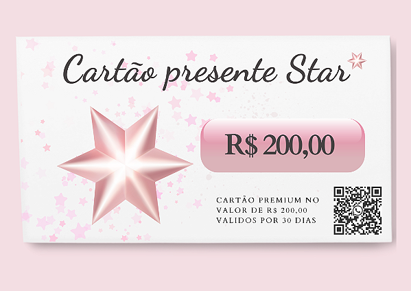 Cartão Presente Star R$200,00 Yuli's Store