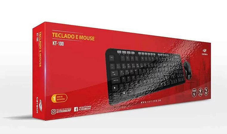 KIT TECLADO E MOUSE USB KT-100 C3T - P