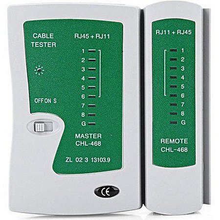 TESTADOR CABO DE REDE C/ BATERIA RJ45 / RJ11 APOLO