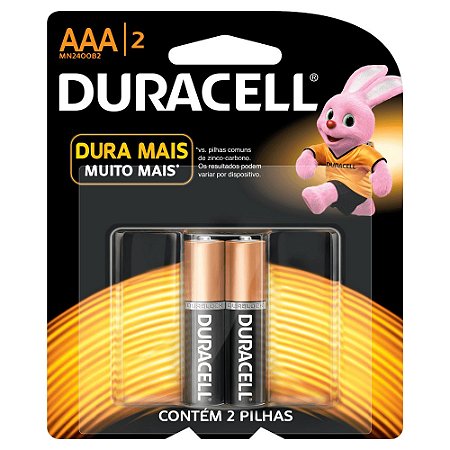 PILHA ALCALINA AAA KIT C/2 DURACELL