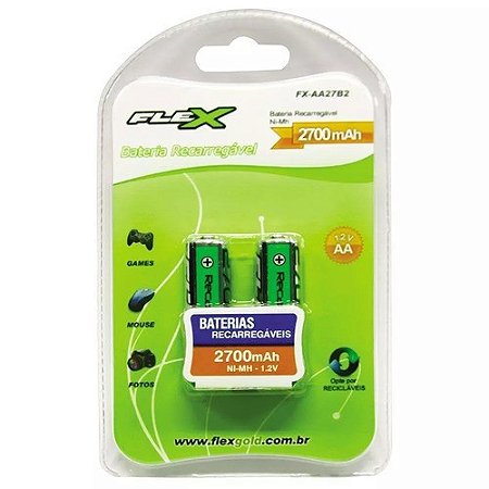 PILHA RECARREGAVEL AA FLEX 2900MAH FX-AA29B2