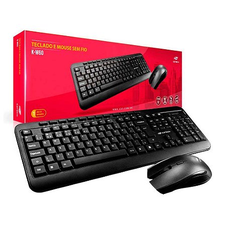 KIT TECLADO E MOUSE WIRELESS K-W60 C3T - P