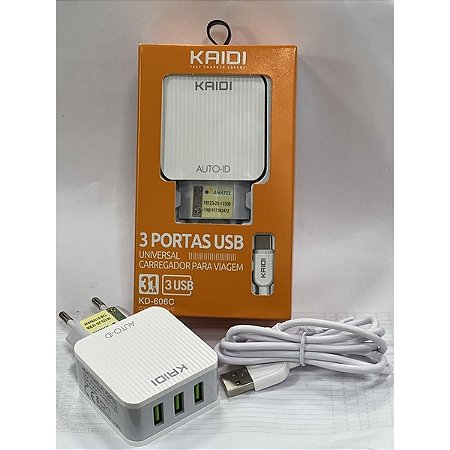 CARREGADOR CELULAR TIPO-C 3USB CAR-3250C - INOVA