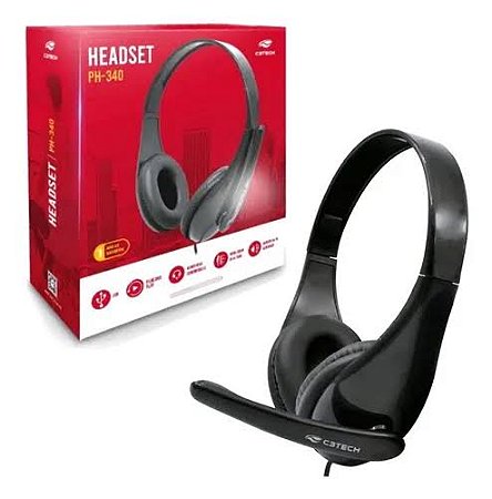 FONE C/ MIC HEADSET PH-320BK - C3TECH