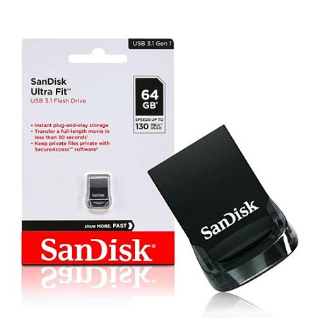 PEN DRIVE 64GB SANDISK ULTRA FIT - P