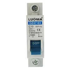 DISJUNTOR DIN UNIPOLAR 10A CURVA C - LUKMA