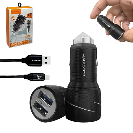 CARREGADOR VEICULAR IPHONE 3.1A - HMASTON PRO
