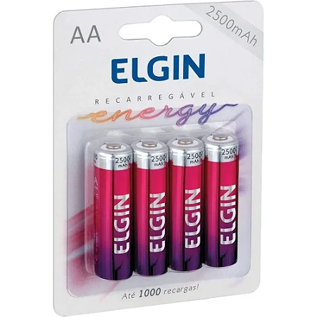 PILHA RECARREGAVEL AA ELGIN C/4 2500MAH