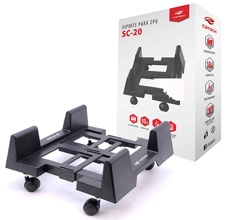 SUPORTE P/ CPU COM RODINHAS SC-20 C3TECH