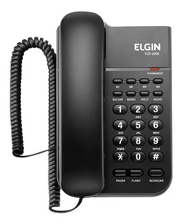 TELEFONE C/ FIO ELGIN COM LED IND DE CHAMADA